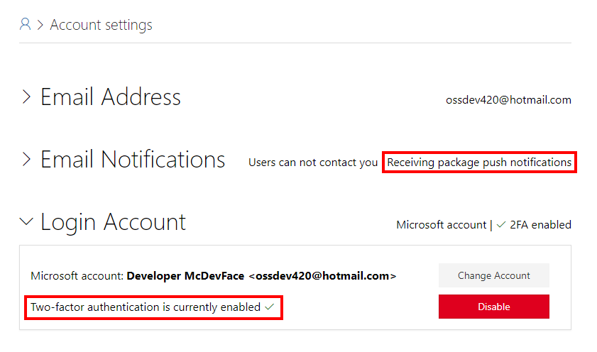 NuGet Account Security alt text