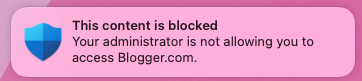 Screenshot of a macOS notification that identifies blocked web content.