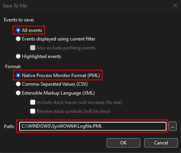 Screenshot showing the save settings page.
