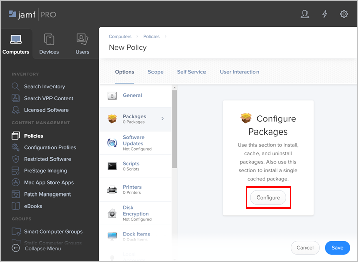 Configure package