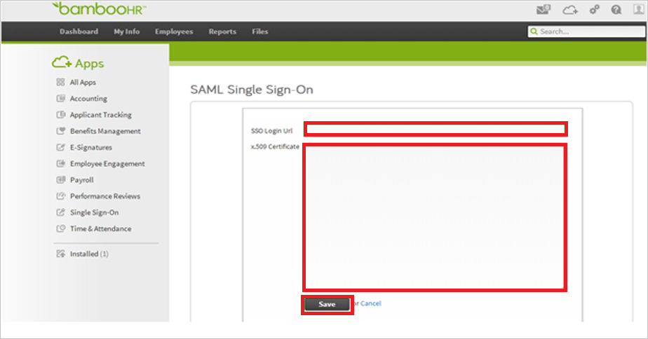 SAML Single Sign-On The SAML Single Sign-On pane