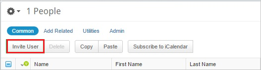 Invite Users "Invite User" button