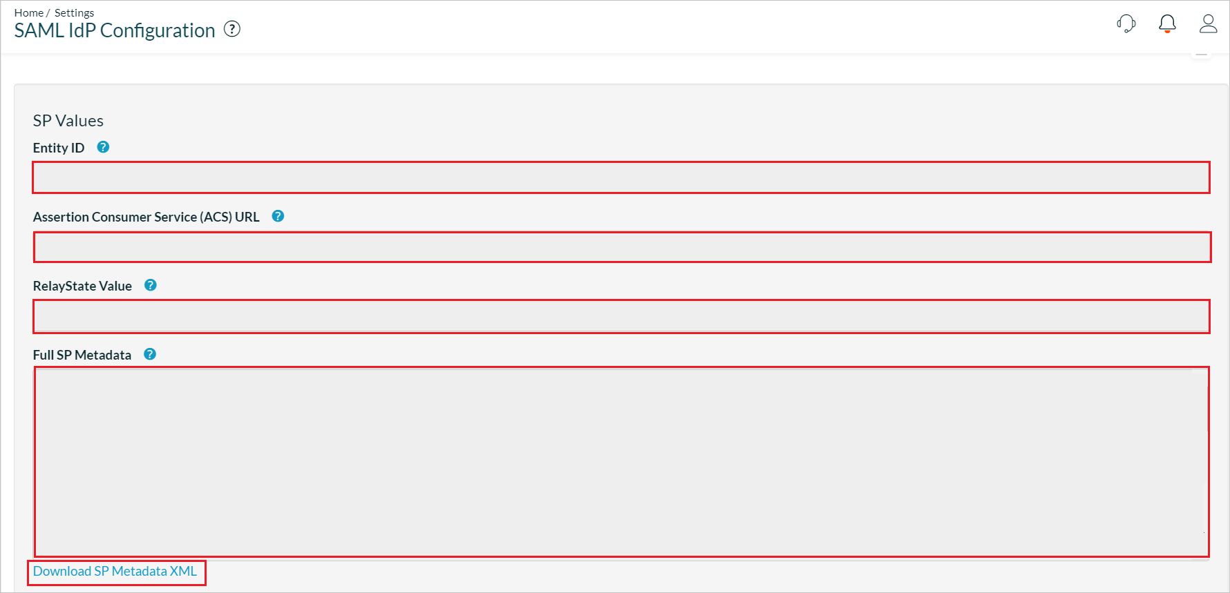 SAML Configuration Screenshot shows SAML IdP Configuration Page.