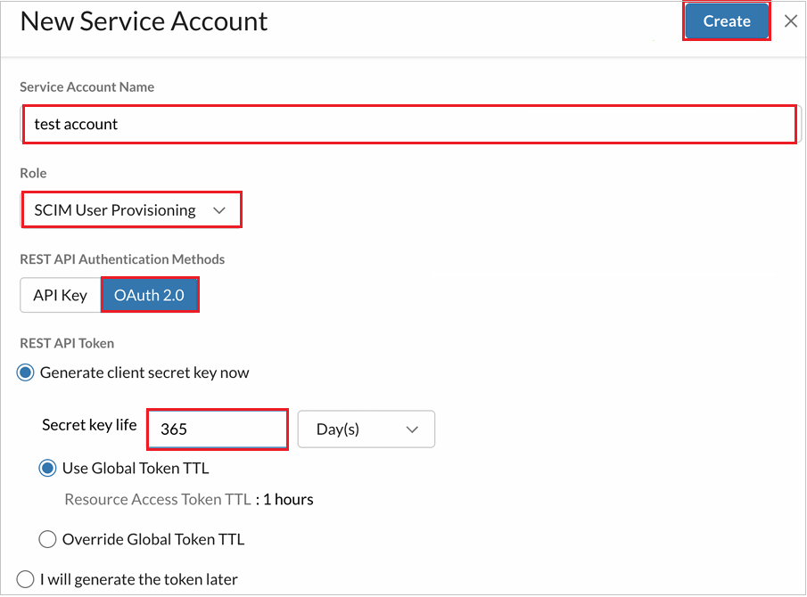Screenshot showing Oauth configuration.