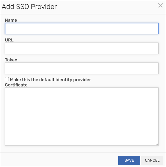 Screenshot of Add Identity Provider Modal.