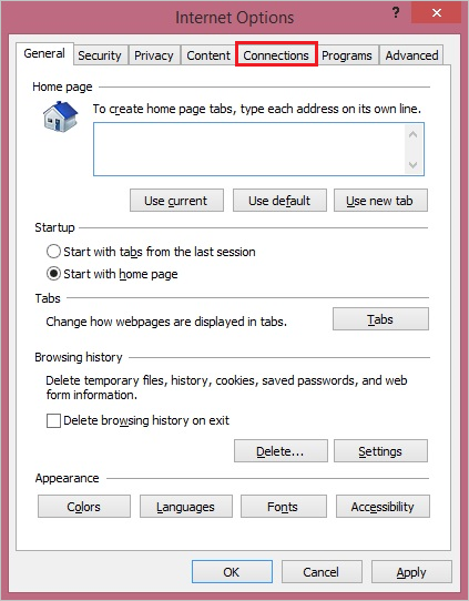 Internet Options Internet Options