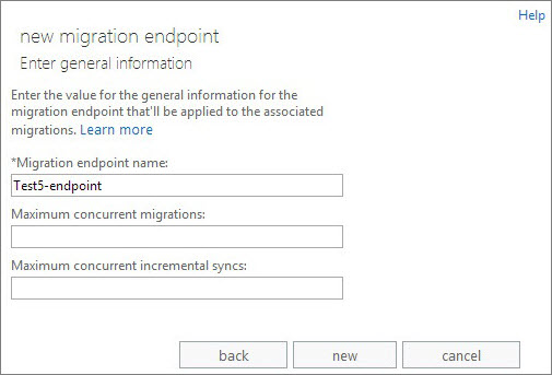 Migration endpoint name.