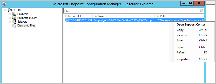 Review and save client logs from Resource Explorer