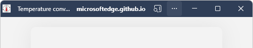 The installed sample Progressive Web App (PWA) if installed from github.io server