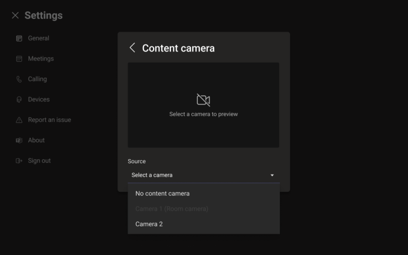 Select content camera.