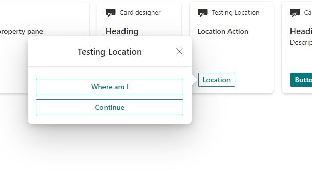 Screenshot of location action