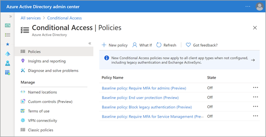 Conditional access policies in the Microsoft Entra admin center