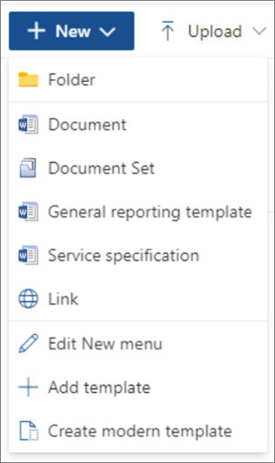 New Document Menu