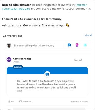 Image of the Yammer conversations web part