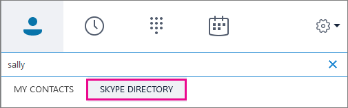 When Skype Directory is highlighted, you can search for people who have Skype accounts.