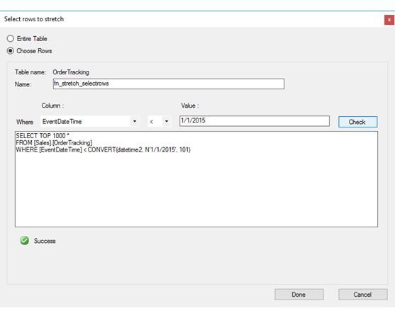 Screenshot showing how to define a date-based filter predicate.