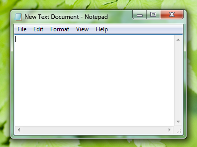 screen shot of window frame around notepad window