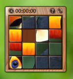 illustration of scrambled picture puzzle and frame