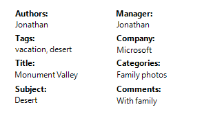 list with two columns of labels above controls