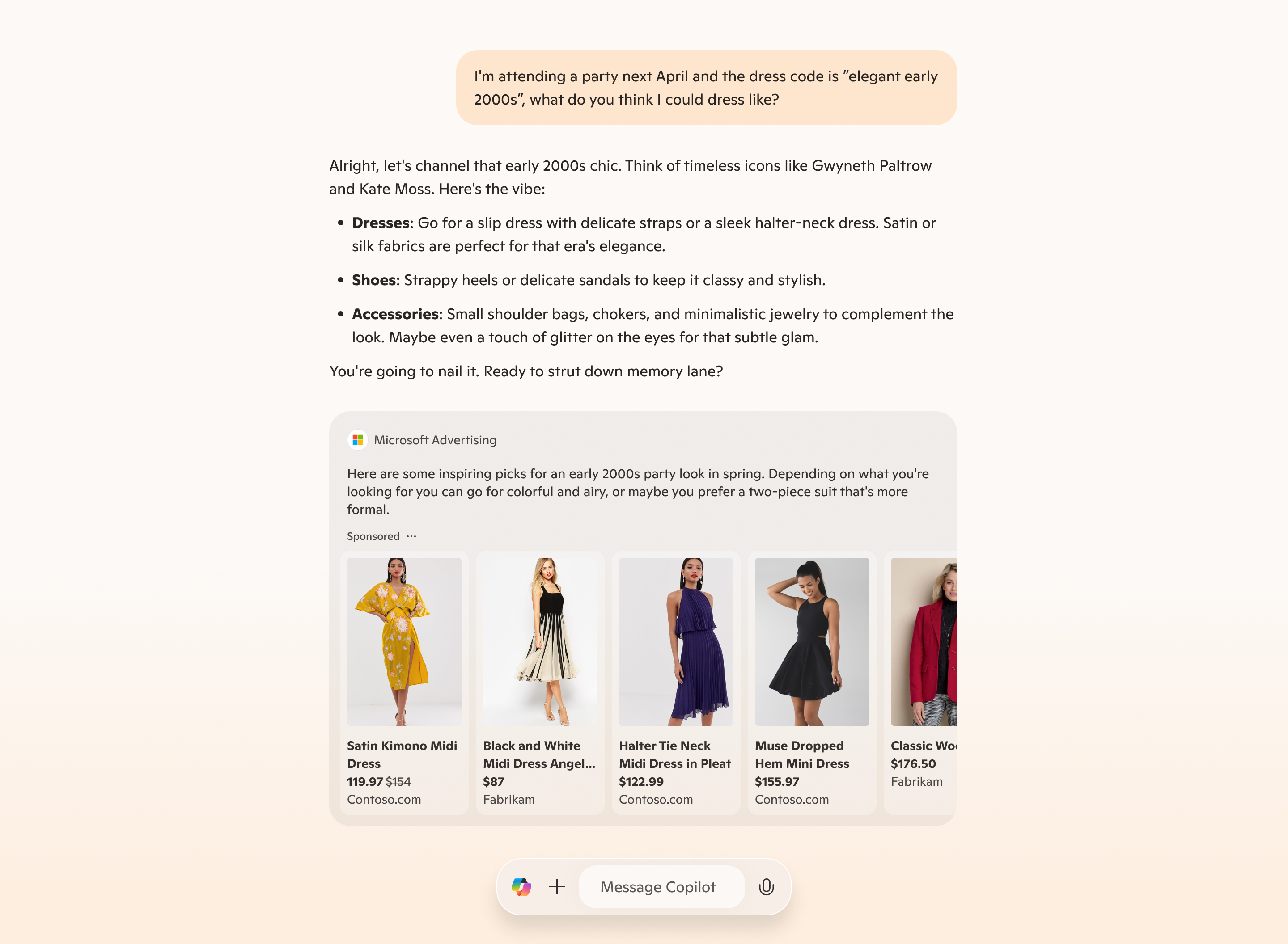Example feed-based ad in Copilot.