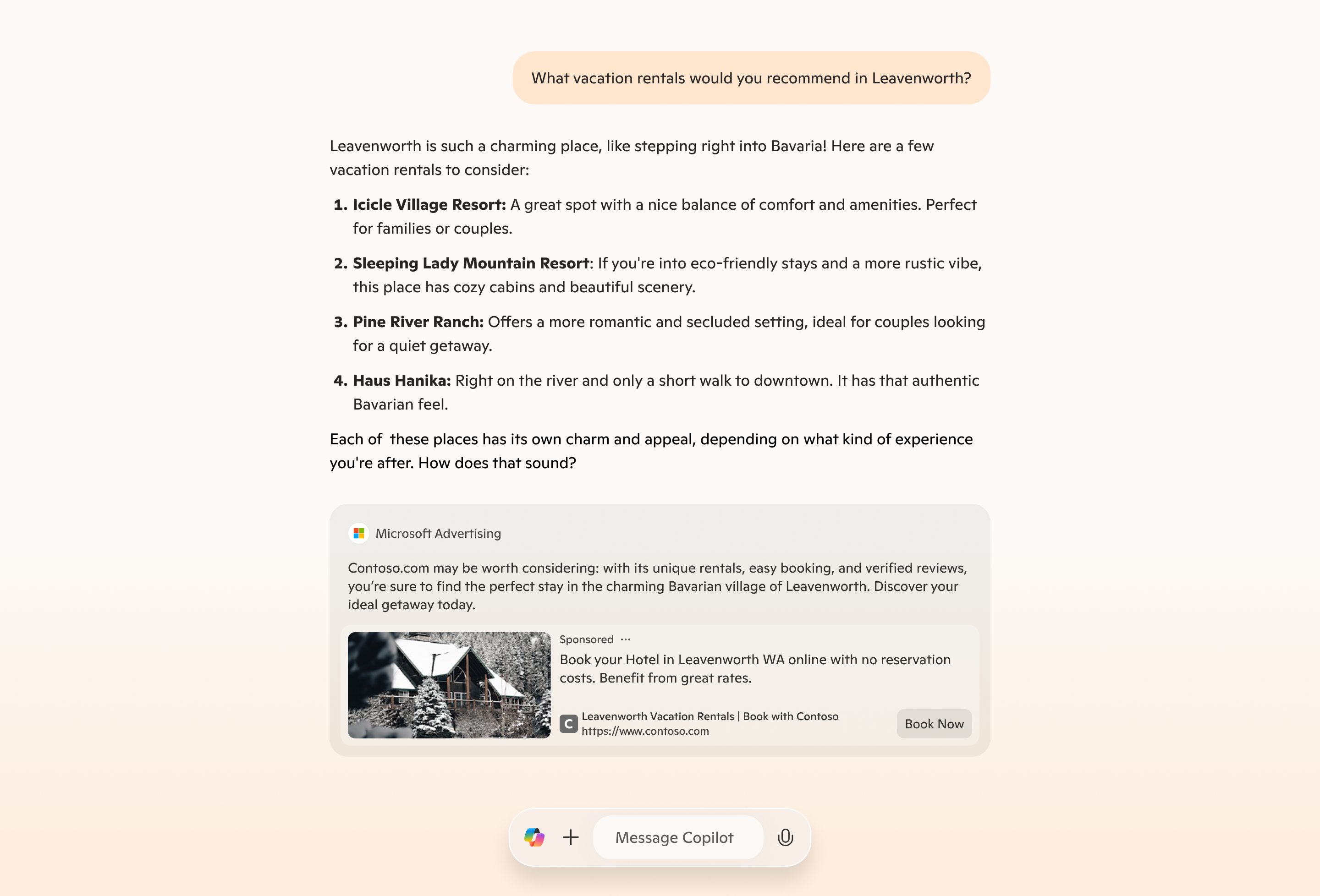 Example Multimedia ad in Copilot.
