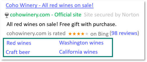 Sitelink extensions.