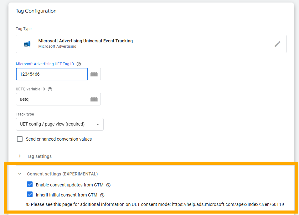 Google Tag Manager enable consent.