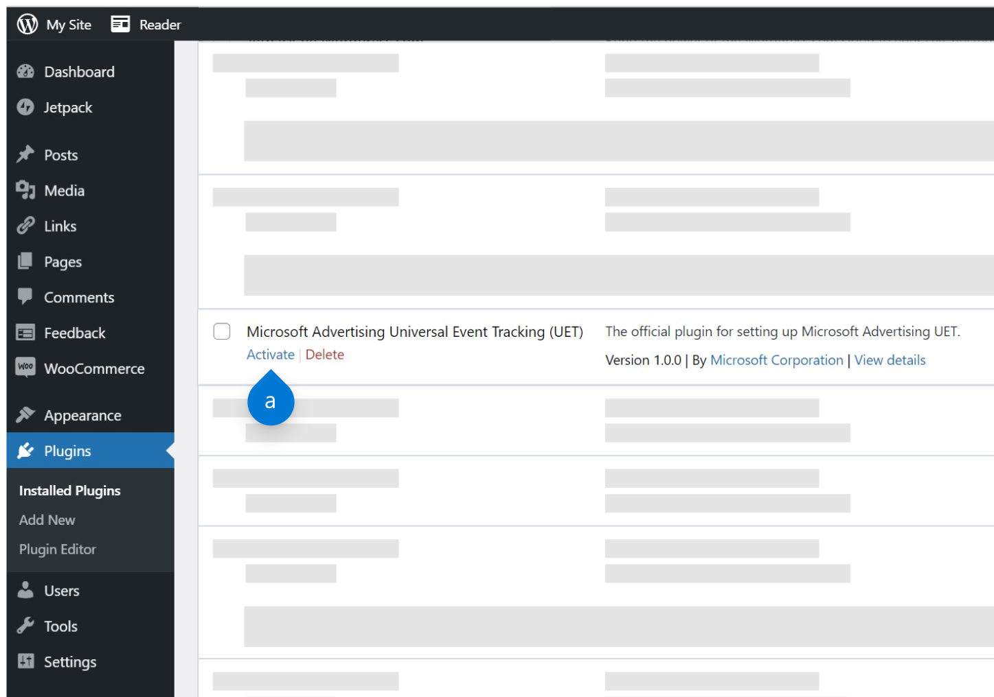 Activate the UET plugin in Wordpress.