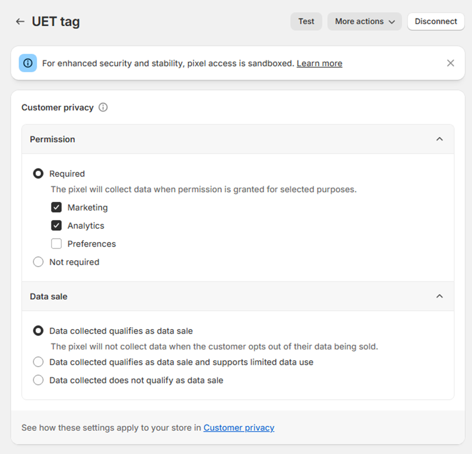 COnfigure privacy settings.