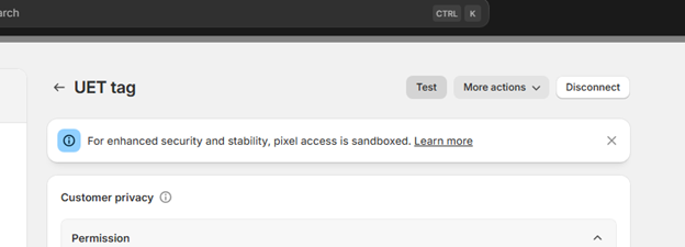 Test button.