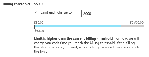 billing threshold.