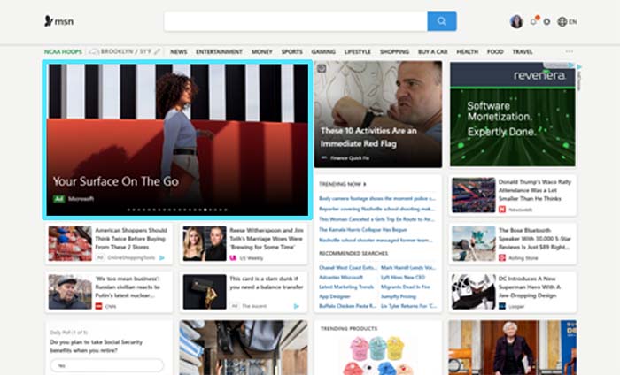 MSN homepage PC web 2.