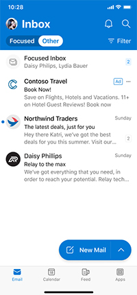 Outlook mobile web.
