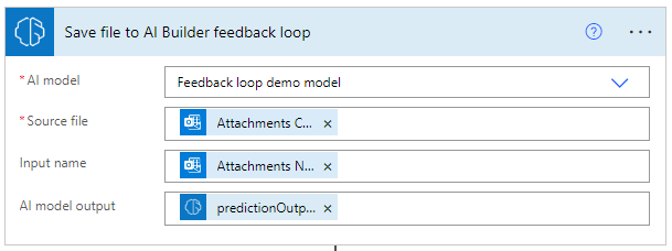 Screenshot of the feedback loop action.