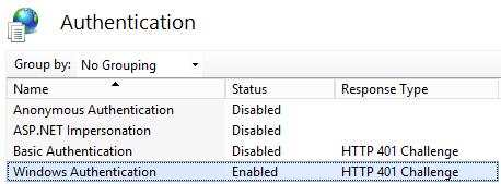 Screenshot of Vdir Authentication settings