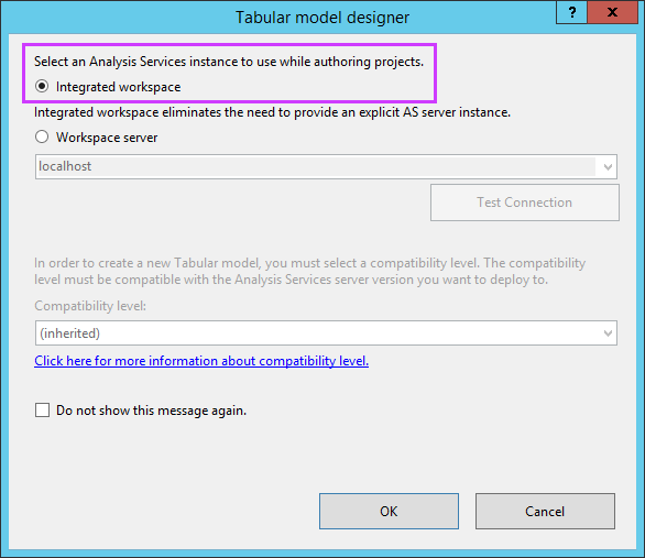SSAS Integrated Workspace Mode