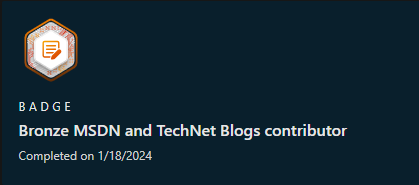 MSDN and TechNet blog badge example