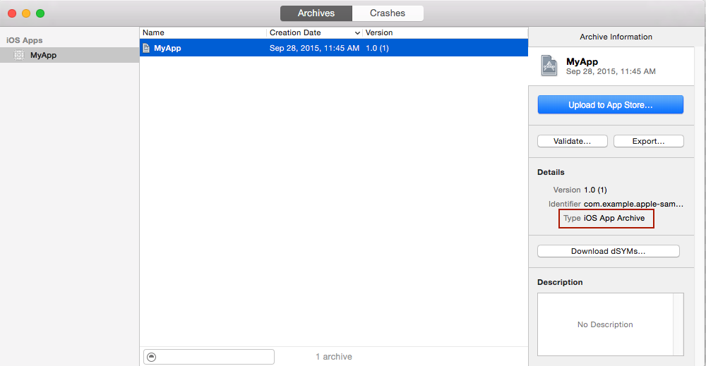 Export xcarchive file using xcode
