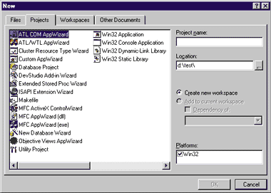 Figure 1 Many AppWizards to Choose From