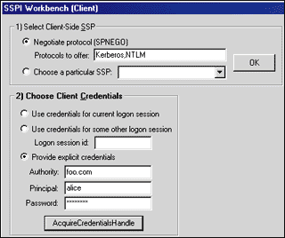 Figure 2 Selecting Credentials