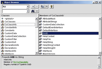 Figure 1 Visual Basic Object Browser