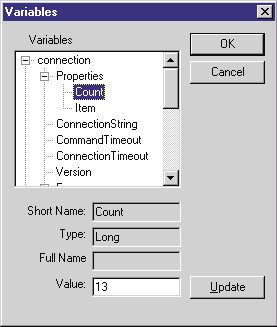 Figure 18 Runtime Variables Window
