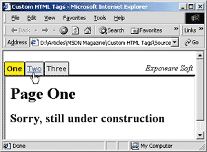 Figure 12 Tabstrip Example