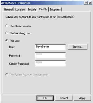 Figure 1 User Accounts in DCOMCNFG