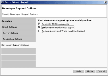 Figure 16 Developer Support Options
