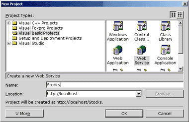 Figure 2 Web Service Project in Visual Basic .NET