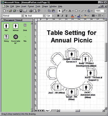 Figure 2 Table Setting in Visio