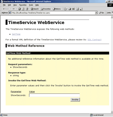 Figure 4 TimeService.asmx in a Browser