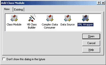 Figure 2 Add XML Wrapper Template Class