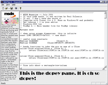 Figure 2 The DopeyEdit Text Editor